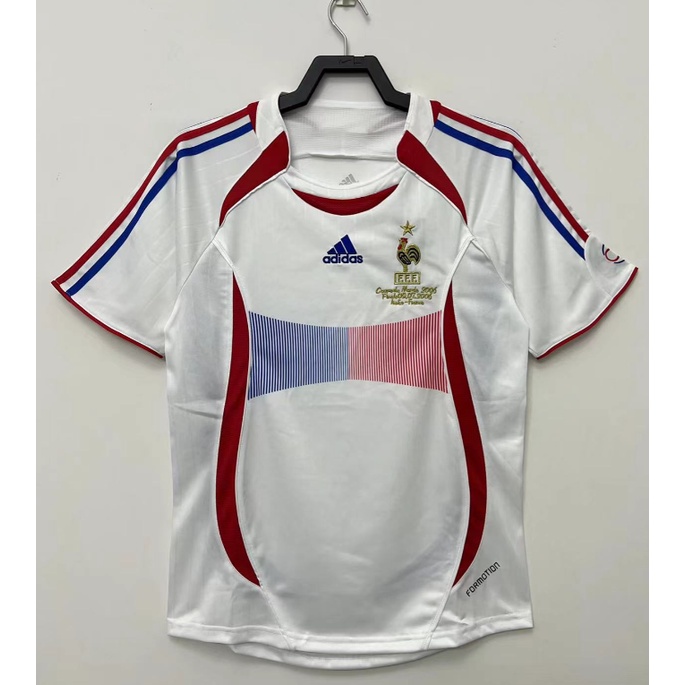 เสื้อกีฬาแขนสั้น-ลายทีมชาติฟุตบอล-zidane-henry-french-maillot-de-football-jersey-retro-06-ชุดเยือน
