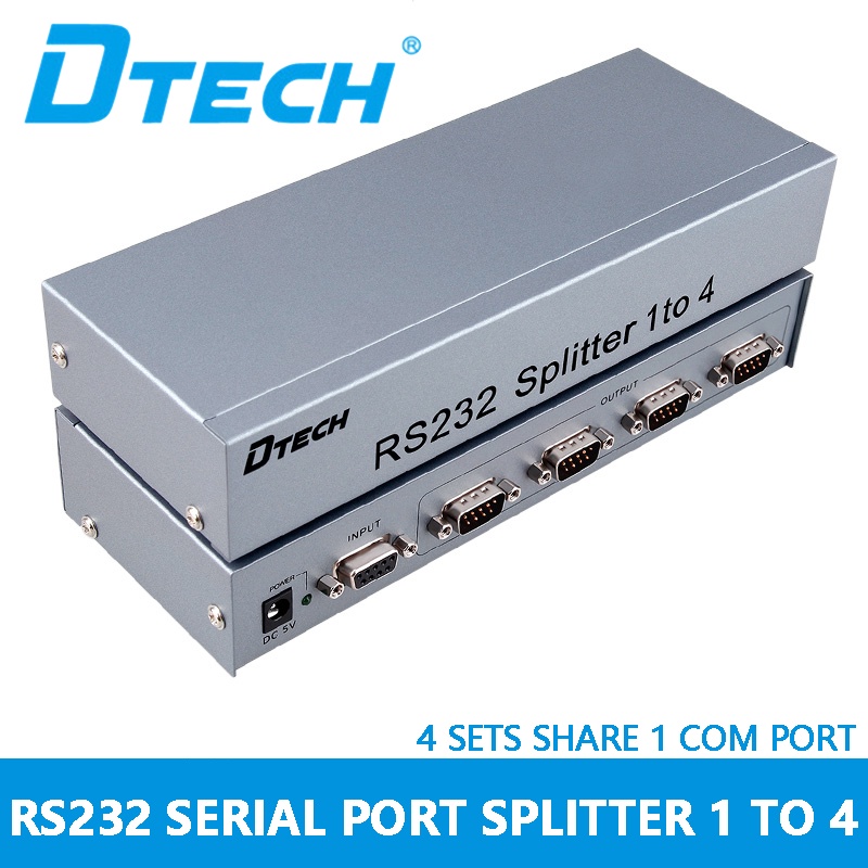 dtech-rs232-ตัวแยกพอร์ตอนุกรม-1-in-4-out-1-point-4-db9-pin-com-พอร์ตอนุกรม-1-in-4-out-two-way-รองรับไมโครคอนโทรลเลอร์คอมพิวเตอร์-dt-5044