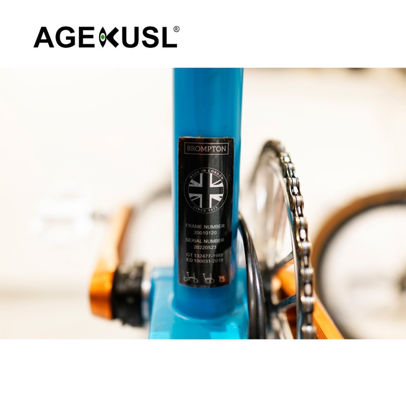 agekusl-สติกเกอร์โลหะ-สําหรับติดกรอบป้ายชื่อรถจักรยานแบบพับ-brompton