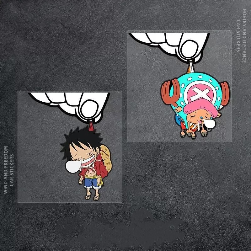 สติ๊กเกอร์ติดรถ ONE PIECE Luffy Chopper Zoro ตลกสะท้อนแสงตกแต่งกระจกกัน ...