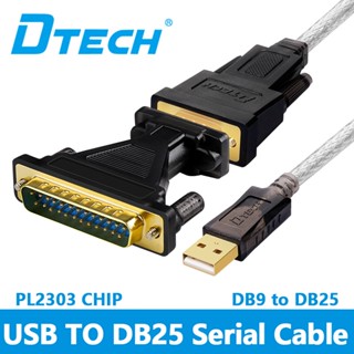 สายเคเบิ้ลพอร์ตอนุกรม Dtech 9 Pin เป็น 25 Pin usb เป็น 9 Pin 232 Serial pl2303 Serial Port COM DT-5003A