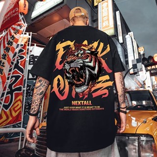 🔥COD M-8XL🔥2023 เสื้อยืดแขนสั้น ทรงหลวม พิมพ์ลายหัวเสือ สไตล์จีน แฟชั่นฤดูร้อน สําหรับผู้ชาย