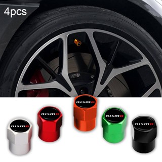 ฝาครอบวาล์วยางรถยนต์ อลูมิเนียม ทรงหกเหลี่ยม กันฝุ่น สําหรับ Nismo Nissan Qashqai J10 X Trail T32 Tiida Juke Primera Note 4 ชิ้น