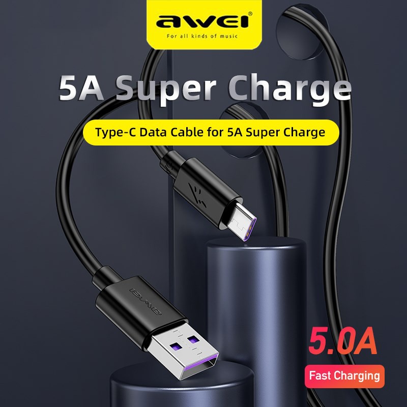 awei-cl-113t-5a-type-c-fast-charging-cable-30cm-usb-to-type-c-support-data-transmission-quick-charge-cable