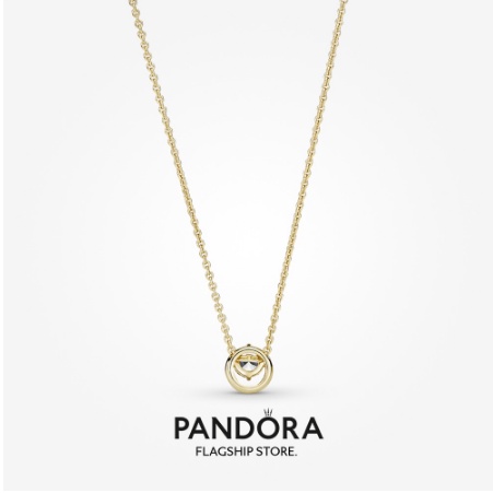 pandora-สร้อยคอ-ชุบทอง-14k-จี้ทรงกลม