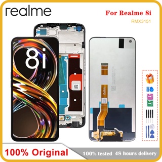 ของแท้ หน้าจอสัมผัส LCD 6.6 นิ้ว พร้อมกรอบแผงดิจิไทเซอร์ สําหรับ OPPO Realme 8i RMX3151 Realme 8i