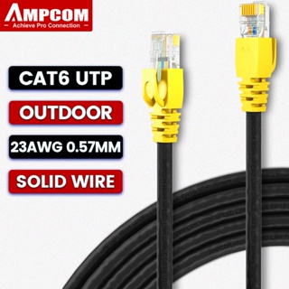 Ampcom CAT6 สายเคเบิลเครือข่ายอีเธอร์เน็ต UTP ความเร็วสูง 0.57 มม. ทองแดง ไร้ออกซิเจน RJ45 สําหรับโครงการกลางแจ้ง