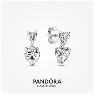 Pandora ต่างหูสตั๊ด รูปหัวใจคู่