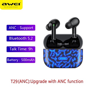 Awei T29 ANC หูฟังอินเอียร์ไร้สาย บลูทูธ 5.2 ANC ตัดเสียงรบกวน TWS Type-C ชาร์จเร็ว พร้อมไมโครโฟน