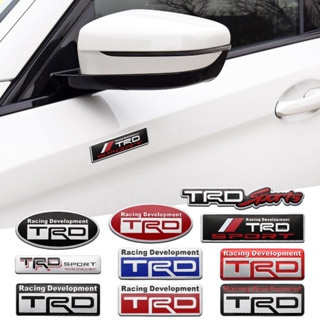 สติกเกอร์อลูมิเนียมโลหะ รูปตราสัญลักษณ์ 3D สําหรับติดตกแต่งรถยนต์ Toyota Camry TRD Corolla Cruiser Mark E150 Caldina Auris Aqua