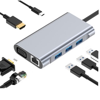 อะแดปเตอร์ฮับ USB C Type C เป็น HDMI 7 In 1 Type C สําหรับ Macbook Air IPad แล็ปท็อป คอมพิวเตอร์