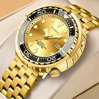 Foxbox นาฬิกาข้อมือควอทซ์แฟชั่น กันน้ํา สีทอง สําหรับผู้ชาย 50 เมตร