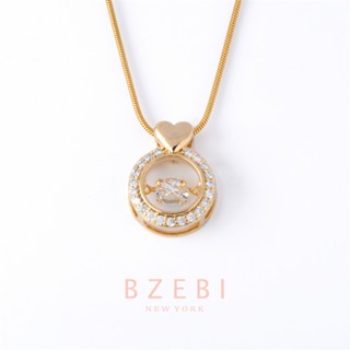 BZEBI สร้อยคอสแตนเลส สร้อยคอโซ่ ผู้หญิง ชุบทอง 18k สร้อย จี้ ไม่ลอก ไม่ดำ ไม่แพ้ สําหรับผู้หญิง 576n