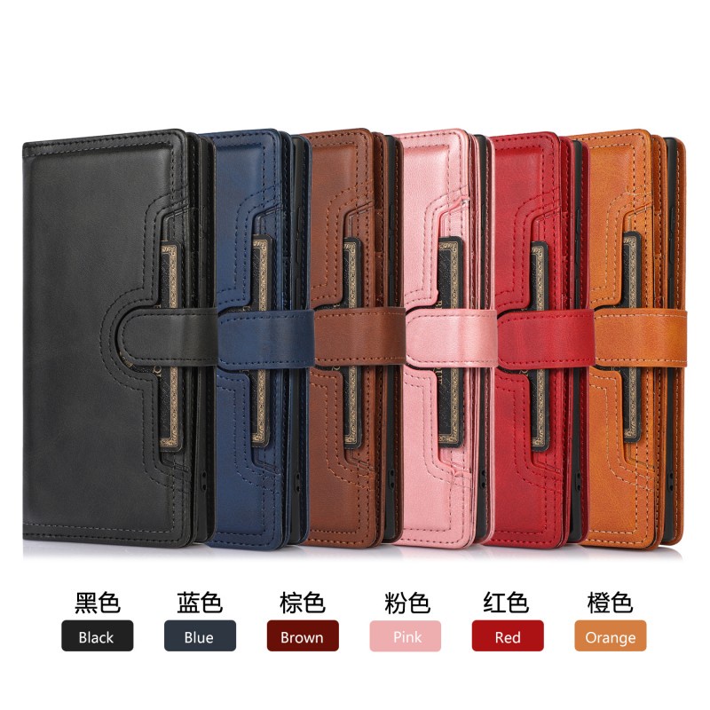 เคสโทรศัพท์หนัง-pu-ฝาพับ-พร้อมช่องใส่บัตร-และสายคล้อง-สําหรับ-samsung-galaxy-s23-s22-s21-s20-ultra-plus-note-20-ultra