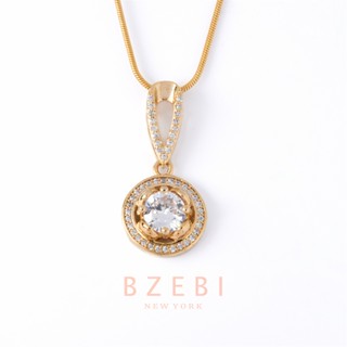 BZEBI สร้อยคอสแตนเลส สร้อยคอโซ่ ผู้หญิง ชุบทอง 18k สร้อย จี้ หัวใจทองแฟชั่นเกาหลี สําหรับผู้หญิง 576n