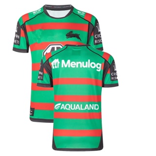 เสื้อกีฬารักบี้ แขนกุด กางเกงขาสั้น ลาย Australia 2022 2023 South Sydney Rabbitohs INDIGENOUS ANZAC สไตล์เรโทร