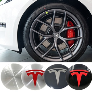 สติกเกอร์ติดขอบดุมล้อรถยนต์ 56 มม. อุปกรณ์เสริม สําหรับ Tesla Logo Model 3 Model S Roadster Cybertuck Model X Model Y