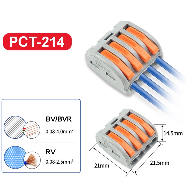 บล็อกขั้วต่อสายไฟ เชื่อมต่อเร็ว PCT-212 PCT-213 PCT-215 SP | Shopee ...