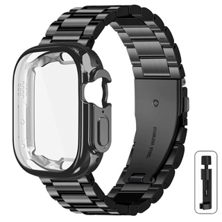 เคส สายนาฬิกาข้อมือสเตนเลส TPU พร้อมสายคล้อง สําหรับ Smart Watch Ultra 49 มม. Series 8 7 6 se 5 4 iWatch 45 มม. 44 42 40 41 มม.