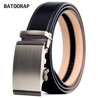Batoorap เข็มขัดลําลอง หนังแท้ กว้าง 35 มม. สีดํา สไตล์นักธุรกิจ สําหรับผู้ชาย
