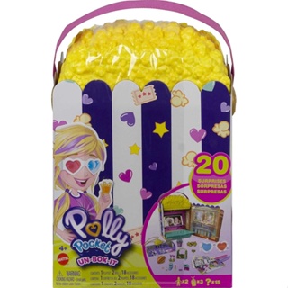 Polly Pocket Un-Box-It Popcorn Playset GVC96 Polly Pocket Un-Box-It ชุดเครื่องเล่นป๊อปคอร์น GVC96