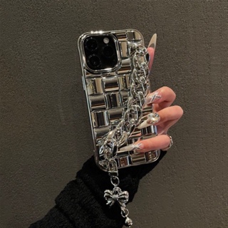 เคสโทรศัพท์มือถือ ลายสาน สามมิติ พร้อมสายคล้องมือ สําหรับ Apple Iphone 14Promax 13 11