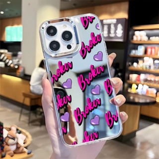 เคสโทรศัพท์มือถือ กรอบโลหะ กระจก ลายบาร์บี้น่ารัก สําหรับ iphone 14 pro max 11 12 13 8 7 Plus X XR XSMax