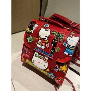 ใหม่ กระเป๋าเป้สะพายหลัง ลาย Hello Kitty Mori น่ารัก เหมาะกับนักเรียนมัธยมต้น สําหรับผู้หญิง 2023