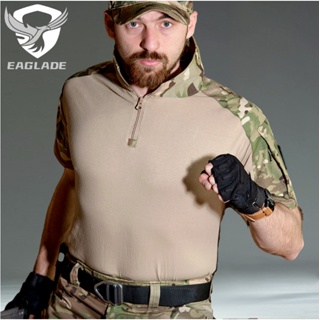 Eaglade เสื้อยืดแขนสั้น พิมพ์ลายกบยุทธวิธี ยืดหยุ่น สําหรับผู้ชาย YDJX-G2-DX In CP