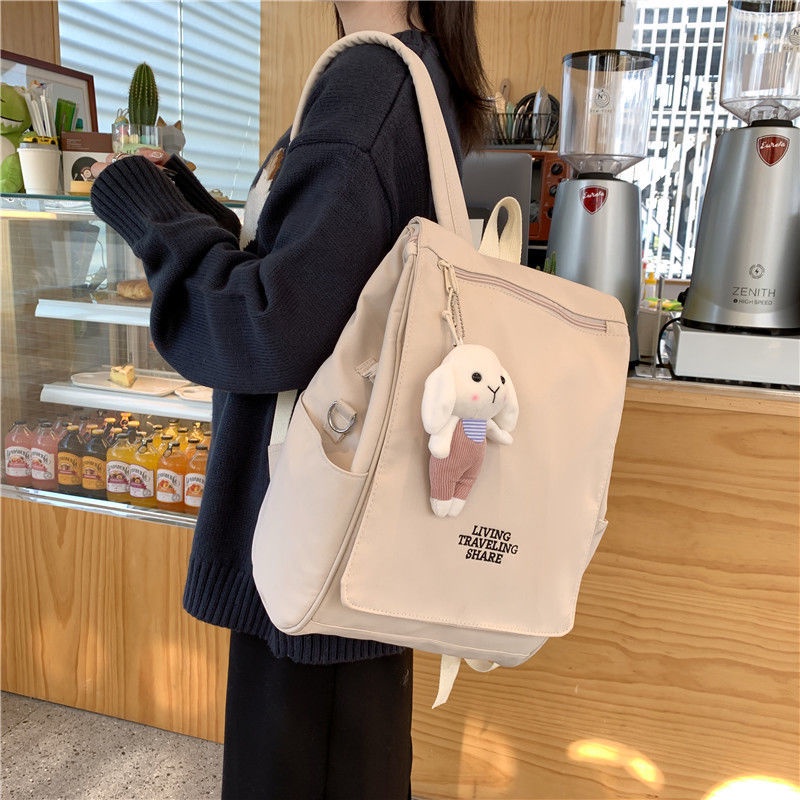 กระเป๋าเป้สะพายหลัง-กระเป๋านักเรียน-จุของได้เยอะ-แบบเรียบง่าย-สไตล์เกาหลี-ฮาราจูกุ-สําหรับผู้หญิง