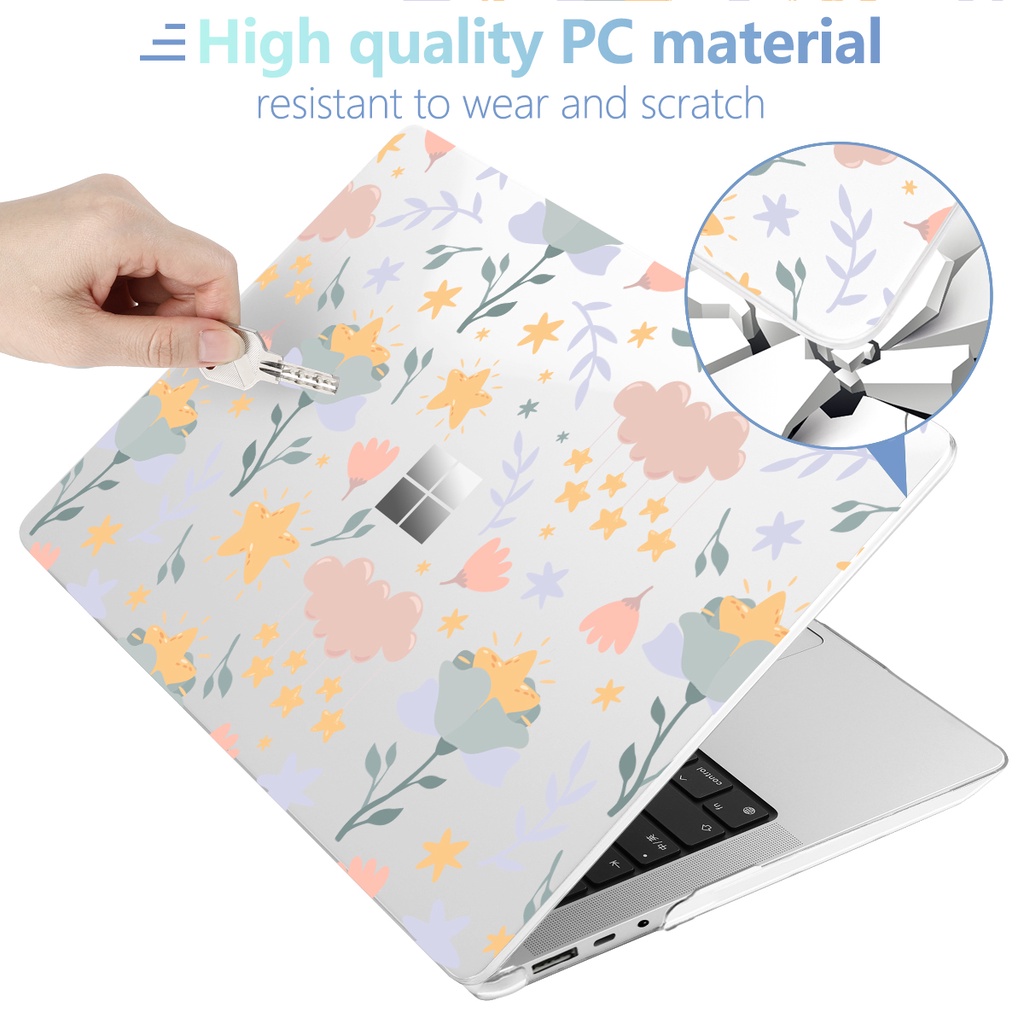 flower-protective-case-for-13-5-15inch-microsoft-surface-laptop-5-4-3-laptop-go-2-1-2022-2020-2019-hard-shell-case-with-keyboard-cover-amp-usb-c-adapter