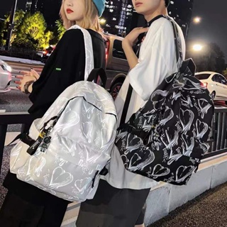 Tide brand กระเป๋านักเรียน สะท้อนแสง สไตล์ฮาราจูกุ สําหรับผู้หญิง นักเรียนมัธยมต้น