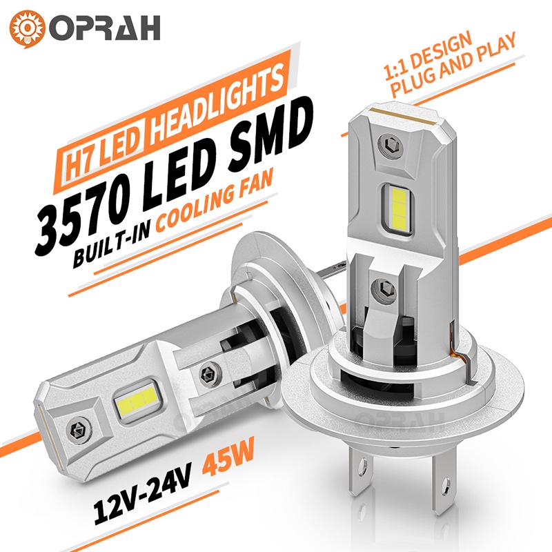 2-ชิ้น-oprah-หลอดไฟหน้ารถยนต์-led-h7-18000lm-3570-smd-ไร้สาย-ขนาดเล็ก-6000k