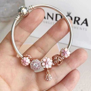 ขายดี Top_Pan_Bracelet__สร้อยข้อมือ รูปกล้วยไม้ ดอกพีช สีชมพู FDD66 CI686 ASS6688