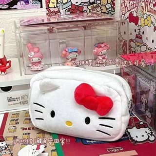 กระเป๋า ดินสอ กล่องดินสอ Hellokitty กระเป๋าปากกาตุ๊กตาสาวเดสก์ท็อปความจุขนาดใหญ่ถุงเก็บสเตชันเนอรี, สวัสดีคิตตี้ปากกากรณีหัวใจ girly