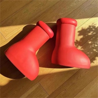 Big Red Boots รองเท้าบูท 2023 EVA รองเท้ากันลื่นสูงรองเท้ากันฝนรองเท้าบูทตาข่ายสีแดง Astro Boy Big Red Boots