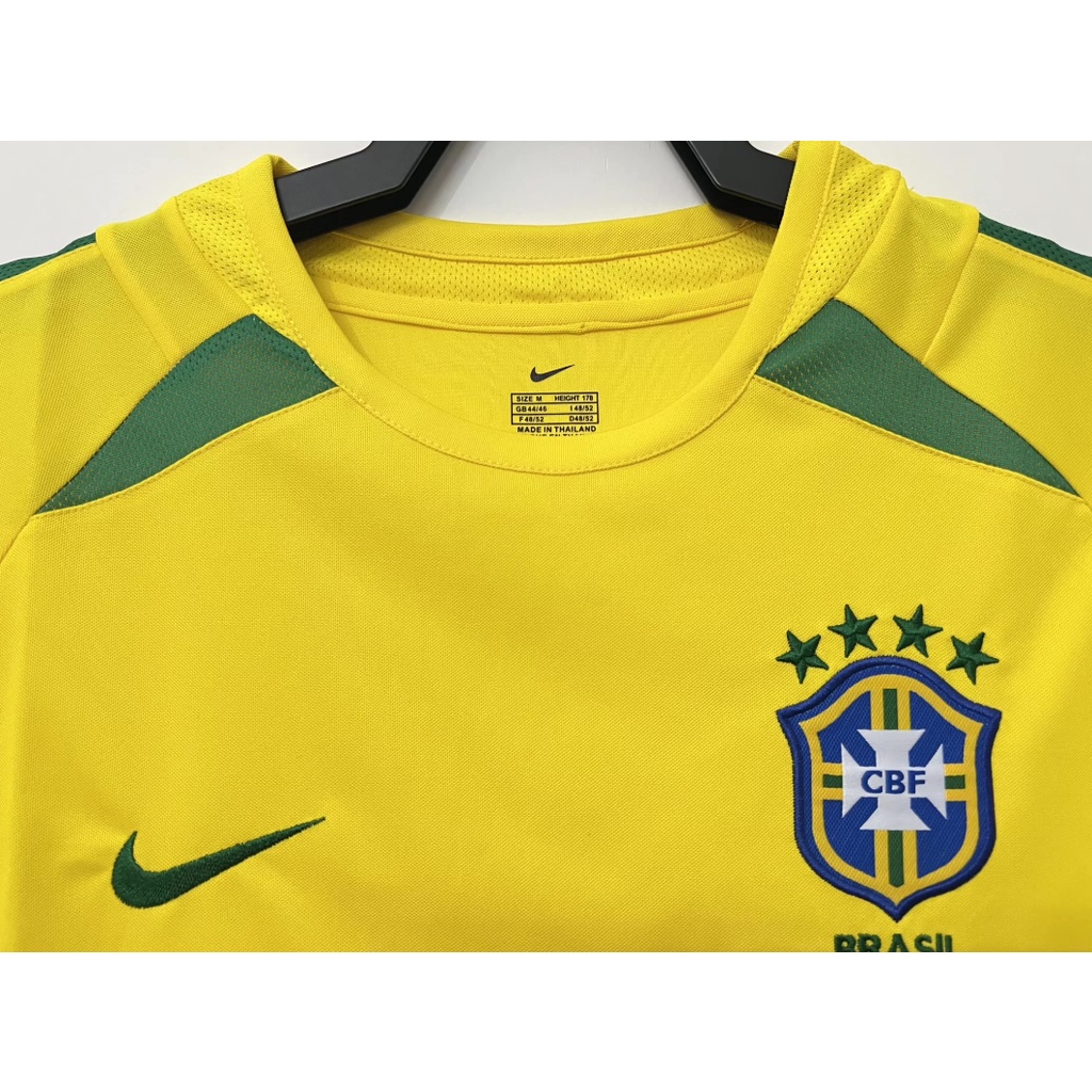 เสื้อกีฬาแขนสั้น-ลายทีมชาติฟุตบอล-brazil-2002-carlos-romario-ronaldinho-jerseys-ชุดเยือน-สําหรับผู้ชาย