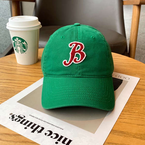 หมวกไหมพรมผู้หญิง-หมวกกันแดด-หมวกไหมพรม-2023-four-seasons-new-green-hat-male-stubble-uncle-soft-top-baseball-cap-forest-green-tide-แบรนด์ถักหมวกสาว