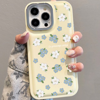 เคสโทรศัพท์มือถือ แบบนิ่ม ลายดอกไม้ สีฟ้า สีขาว สําหรับ iPhone 14Promax 13 12 11 7Plus X XR xsmax