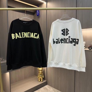 Balenciaga 23ss เสื้อกันหนาวลําลอง ทรงหลวม พิมพ์ลายตัวอักษร แฟชั่นฤดูร้อน สําหรับผู้ชาย และผู้หญิง
