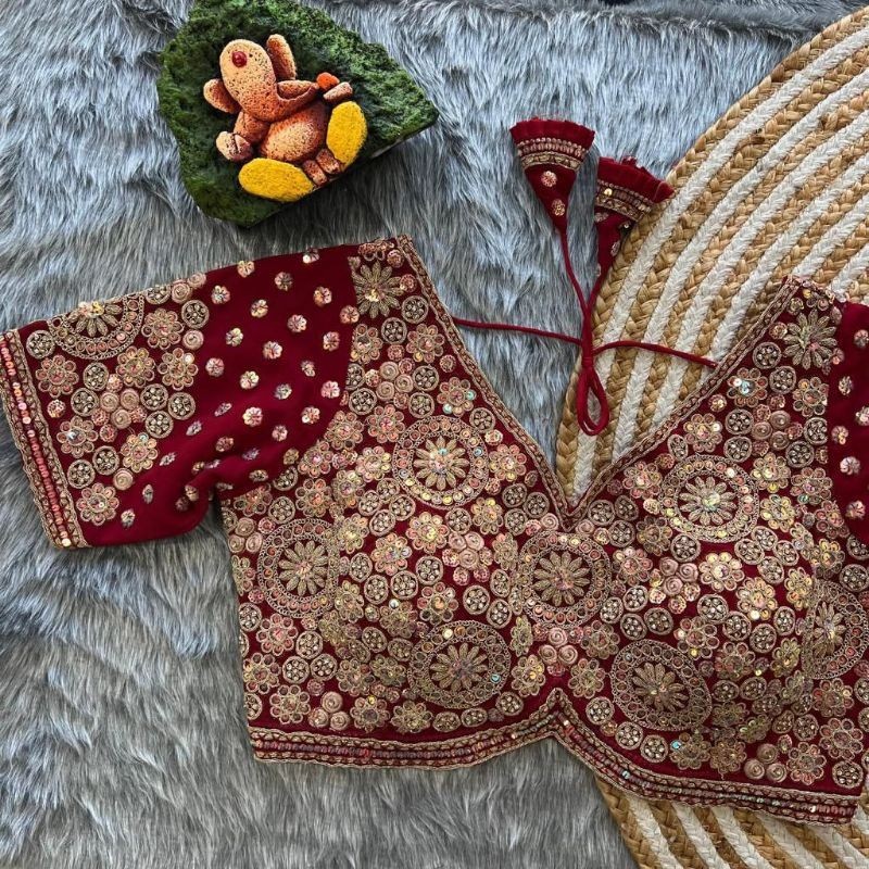 Kiara Bold Bralette Blouse With Embellished Handwork, Cape & Dhoti