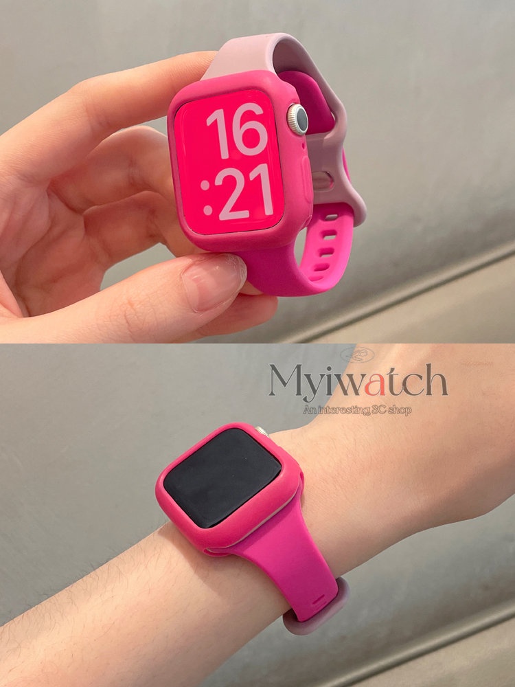 เกี่ยวกับสินค้า สายนาฬิกาข้อมือ ซิลิโคนนิ่ม พร้อมบักเกิลโลหะ สําหรับ iwatch band 45 มม. 41 มม. 44 มม. 40 มม. 38 มม. 42 มม. iwatch series 8 7 6 5 SE 4 3 2