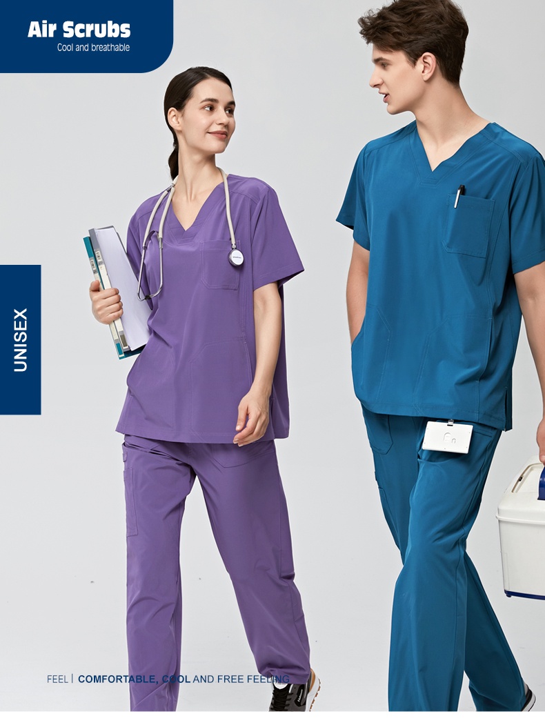 ภาพประกอบคำอธิบาย Anno ชุดขัดผิว พร้อมสแปนเด็กซ์ โรงพยาบาล ทํางาน พยาบาล เครื่องแบบทางการแพทย์ ผ้ายืด คุณภาพ ชุดผ่าตัด เสื้อผ้าทันตกรรม สําหรับทุกเพศ