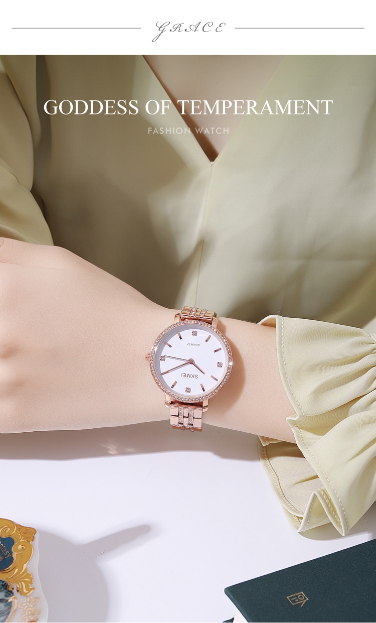ภาพประกอบของ Skmei นาฬิกาข้อมือ สายโลหะผสมสังกะสี ประดับเพชร หรูหรา แฟชั่นสําหรับผู้หญิง 2006
