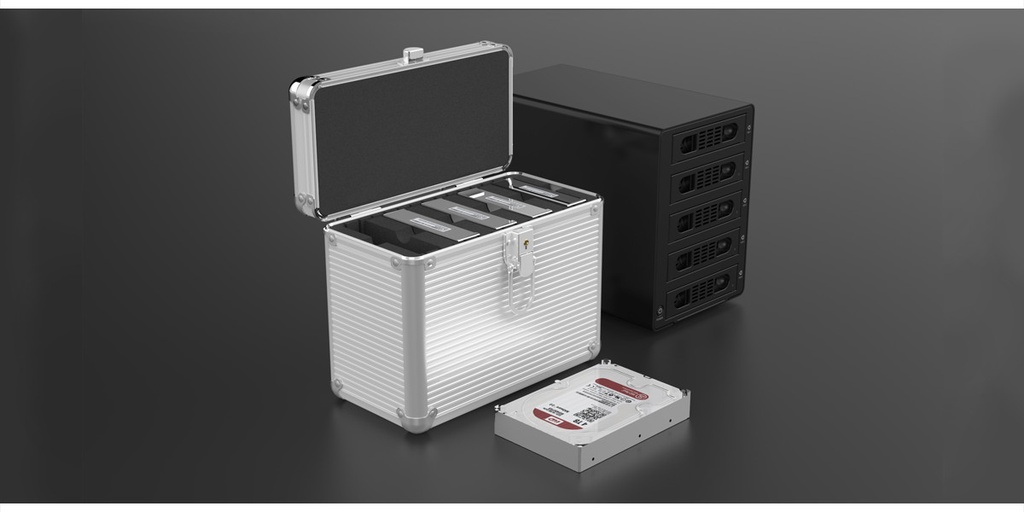 รูปภาพรายละเอียดของ Orico Aluminum 5/10 3.5-inch Hard Drive Protection security Box with Locking Storage 10pcs 3.5" HDD Case for WorkstationBSC35
