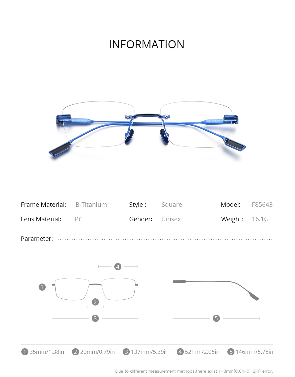 รายละเอียดเพิ่มเติมเกี่ยวกับ Fonex แว่นตาไทเทเนียมบริสุทธิ์ 2021 แว่นตาไม่มีขอบแฟชั่นผู้ชายและผู้หญิง