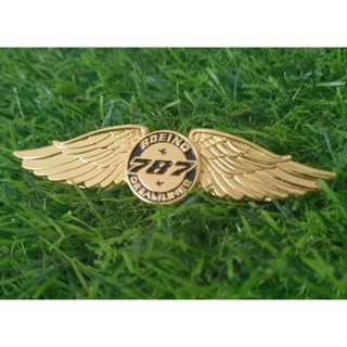 ปีกนก BOEING 787 Dreamliner Pilot / Crew Wing pin Metal สีทอง