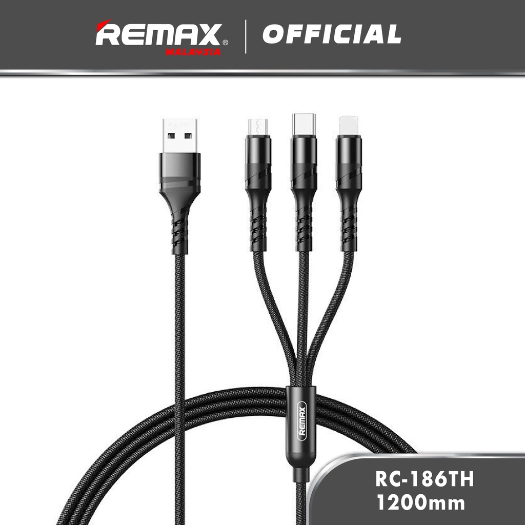 Remax RC-186TH Speed Series 3.1A 3 in 1 สายชาร์จเร็ว | Shopee Thailand