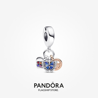 Pandora charm จี้รูปหัวใจ สีรุ้ง ผีเสื้อ และสันติภาพ ของขวัญวันหยุด สําหรับผู้หญิง p804