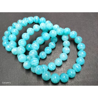 (A) สร้อยข้อมือคริสตัล amazonite ลายม้าลาย